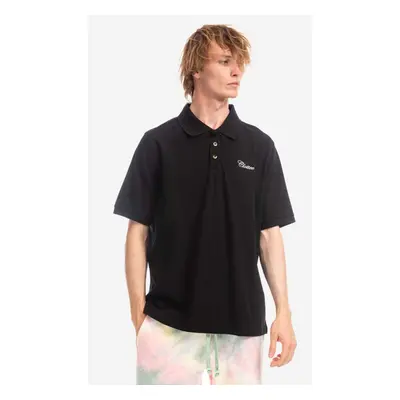 Bavlněné polo tričko CLOTTEE Frog Button Polo černá barva, CTPS1003.BLACK-BLACK