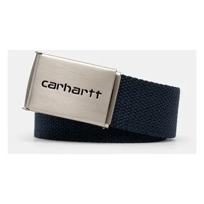 Pásek Carhartt WIP Clip Belt Chrome tmavomodrá barva, I019176.29LXX