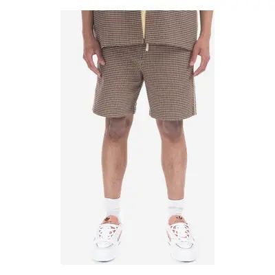 Bavlněné šortky Drôle de Monsieur Le Short Gaufré hnědá barva, BS118-brown