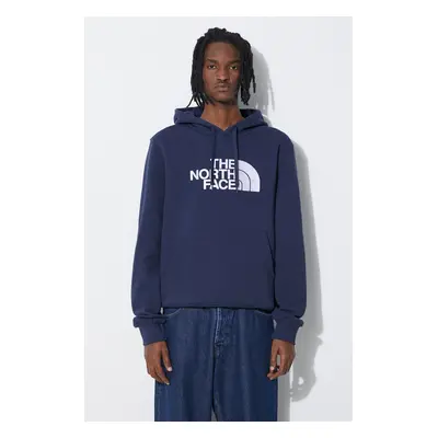 Bavlněná mikina The North Face M Drew Peak Pullover Hoodie pánská, tmavomodrá barva, s kapucí, s