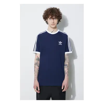 Bavlněné tričko adidas Originals Adicolor Classics 3-Stripes tmavomodrá barva, IA4850