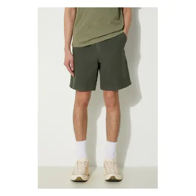 Šortky s příměsí lnu Norse Projects Ezra Relaxed Cotton zelená barva, N35.0614.8022