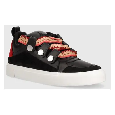 Kožené sneakers boty Marcelo Burlon Ticinella Sneaker černá barva, CMIA097S24LEA0011028