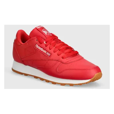 Kožené sneakers boty Reebok Classic Classic Leather červená barva, 100008792