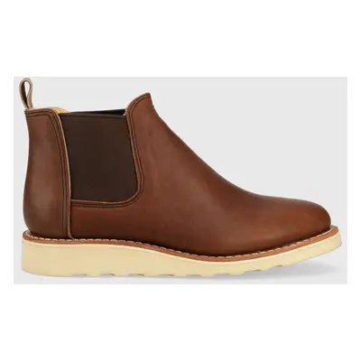 Kožené kotníkové boty Red Wing pánské, hnědá barva, 3445-brown