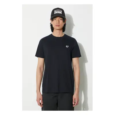 Bavlněné tričko Fred Perry Crew Neck T-Shirt tmavomodrá barva, M1600.608