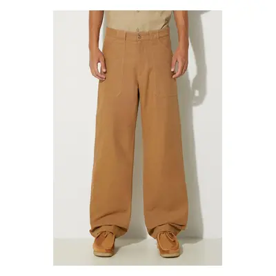 Bavlněné kalhoty A.P.C. Pantalon Sydney hnědá barva, jednoduché, H COGBJ-H08422 CARAMEL