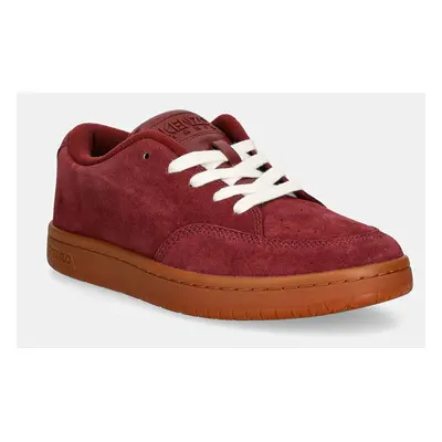 Semišové sneakers boty Kenzo Dome Low Top Sneakers vínová barva, FD62SN061L56.23