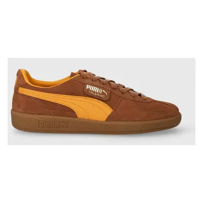 Semišové sneakers boty Puma Palermo hnědá barva, 396463