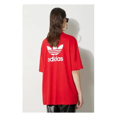 Tričko adidas Originals Trefoil Tee červená barva, IR8069