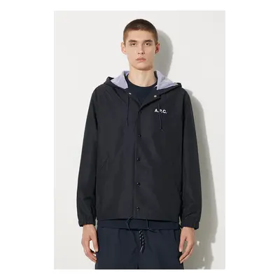 Bunda A.P.C. Blouson Greg pánská, tmavomodrá barva, přechodná, PSAHP-H02808 DARK NAVY