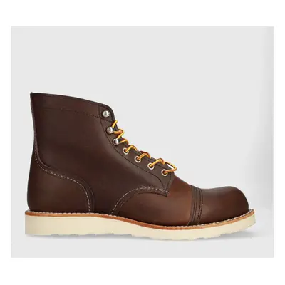 Kožené boty Red Wing Iron Ranger Traction Tred pánské, hnědá barva, 8088