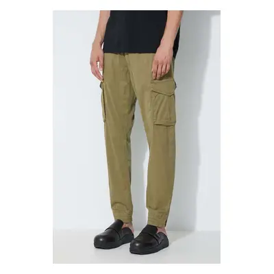 Kalhoty Alpha Industries Cotton Twill Jogger pánské, zelená barva, ve střihu cargo, 116202.11