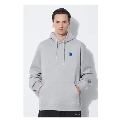 Bavlněná mikina Ader Error TRS Tag Hoodie pánská, šedá barva, s kapucí, melanžová, BMSGFYHD0101