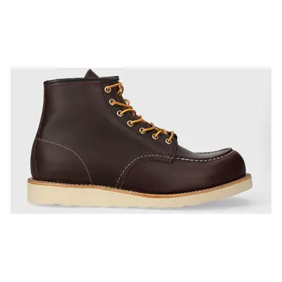 Kožené boty Red Wing 6-INCH Classic Moc Toe pánské, hnědá barva, 8847