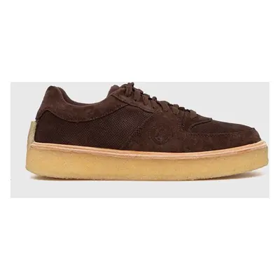 Semišové sneakers boty Clarks Sandford hnědá barva, 26173372