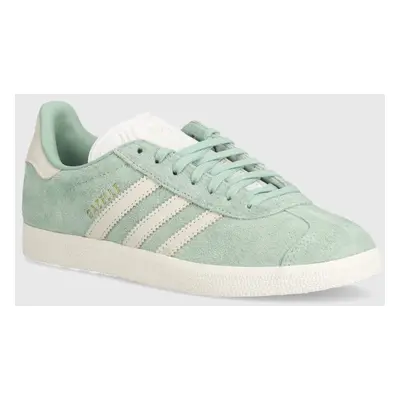 Kožené sneakers boty adidas Originals Gazelle zelená barva, IG4393