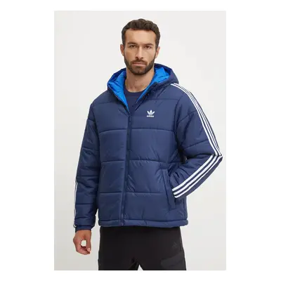 Oboustranná bunda adidas Originals Adicolor Reversible Jacket pánská, tmavomodrá barva, zimní, J