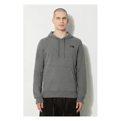 Mikina The North Face M Simple Dome Hoodie pánská, šedá barva, s kapucí, s potiskem, NF0A7X1JDYY