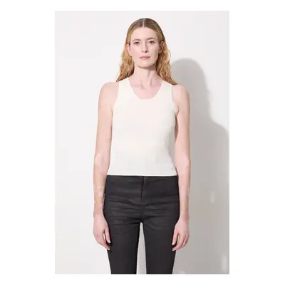 Top JW Anderson Pointelle Tank Top dámský, béžová barva, KW1133.YN0324.001