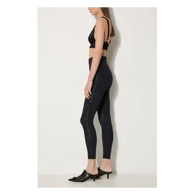 Legíny Alpha Industries AI Stripe Leggings dámské, černá barva, hladké, 106057.03-black