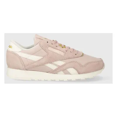 Semišové sneakers boty Reebok Classic Nylon růžová barva