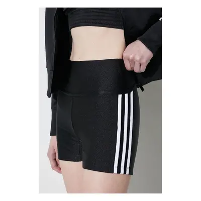 Kraťasy adidas Originals dámské, černá barva, s aplikací, high waist, IP0724