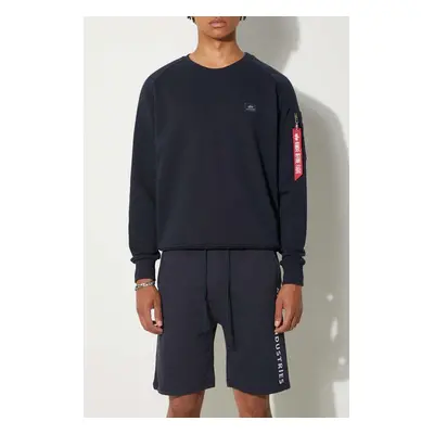 Kraťasy Alpha Industries Al Sweat pánské, tmavomodrá barva, 116365.07-navy