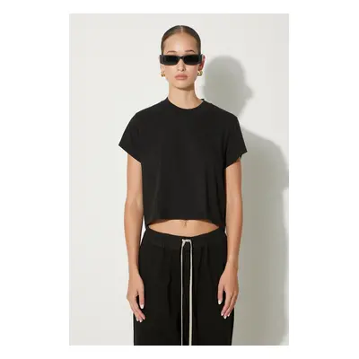 Bavlněné tričko Rick Owens Cropped Small Level T černá barva, DS02D2207.RN