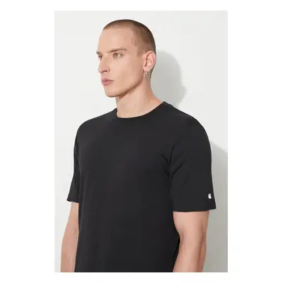 Bavlněné tričko Carhartt WIP S/S Base T-shirt černá barva, I026264-GREYHEATHE