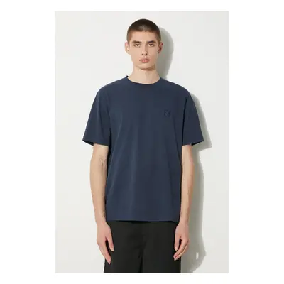 Bavlněné tričko Maison Kitsuné Bold Fox Head Patch Comfort Tee Shirt tmavomodrá barva, s aplikac