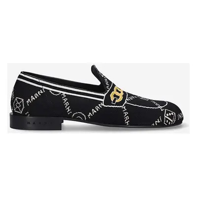 Mokasíny Marni Moccasin Shoe dámské, černá barva, na plochém podpatku, MOMS003601.P4601.Z2Q23-bl