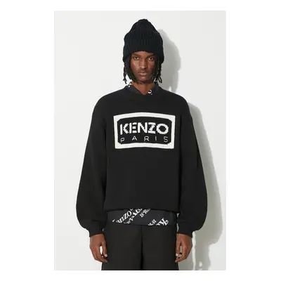 Svetr z vlněné směsi Kenzo Bicolor Kenzo Paris Jumper pánský, černá barva, FD55PU3833LA.99