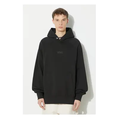 Bavlněná mikina Vans Premium Standards Hoodie Fleece LX pánská, černá barva, s kapucí, hladká, V