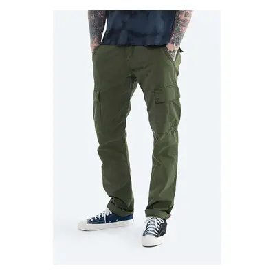 Bavlněné kalhoty Alpha Industries Agent Pant zelená barva, jednoduché, 158205.142