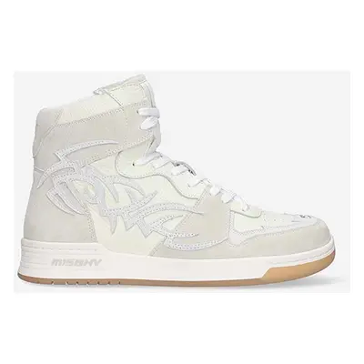 Kožené sneakers boty MISBHV Court Sneaker bílá barva, 022BM410 OFF-WHITE