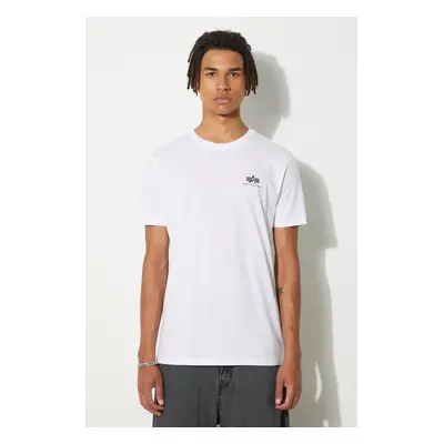 Bavlněné tričko Alpha Industries Backprint T 128507 09 bílá barva, s potiskem, 128507.09-white