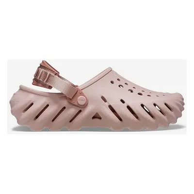 Pantofle Crocs Echo Clog dámské, béžová barva, na platformě, 209366, 207937