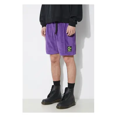 Manšestrové šortky PLEASURES Flip Corduroy Shorts fialová barva, P24SP020.PURPLE