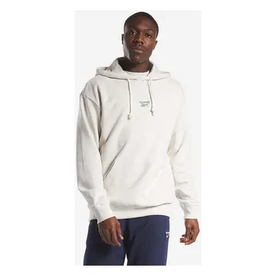 Bavlněná mikina Reebok Classic Small Vector Hoodie béžová barva, s kapucí, melanžová, HS7152-CHA