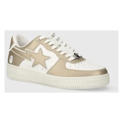 Kožené sneakers boty A Bathing Ape Bape Sta #4 M1 zlatá barva, 1J80191053