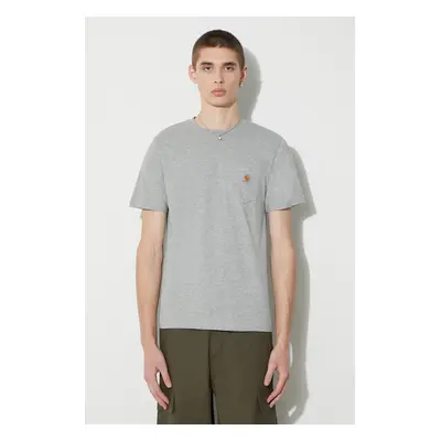 Bavlněné tričko Carhartt WIP S/S Pocket T-Shirt šedá barva, I030434.V6XX