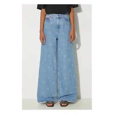 Džíny Martine Rose Extended Wide Leg Jean dámské, modrá barva, 225WD05508