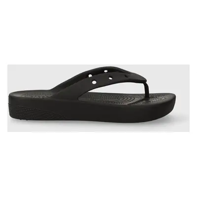 Žabky Crocs Classic Platform Flip dámské, černá barva, na platformě, 208727