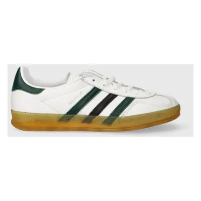 Kožené sneakers boty adidas Originals Gazelle Indoor W bílá barva