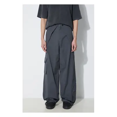 Kalhoty A-COLD-WALL* Overlay Cargo Pant pánské, šedá barva, ve střihu cargo, ACWMB276