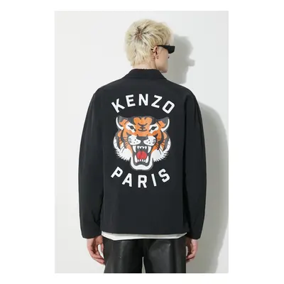 Bunda Kenzo Lucky Tiger Padded Coach pánská, černá barva, přechodná, FE55BL0629NG.99