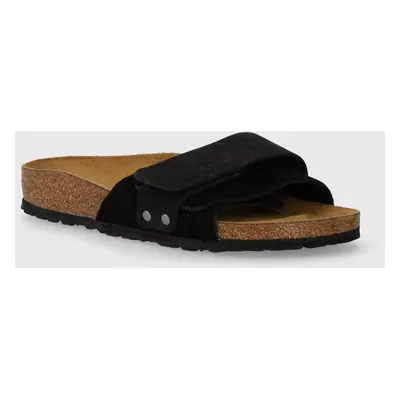 Kožené pantofle Birkenstock Oita dámské, černá barva, 1024200