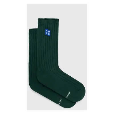 Ponožky Ader Error TRS Tag Socks pánské, zelená barva, BMSGFYAC0301