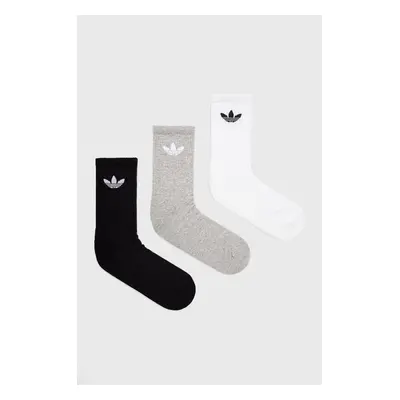 Ponožky adidas Originals (3-pack) bílá barva, HC9548-WHT/MGREY